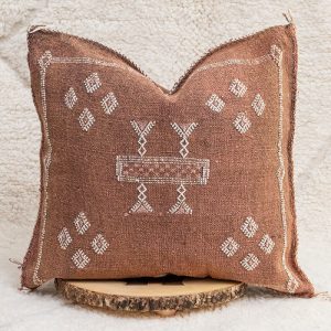 Cactus silk pillow brown11111