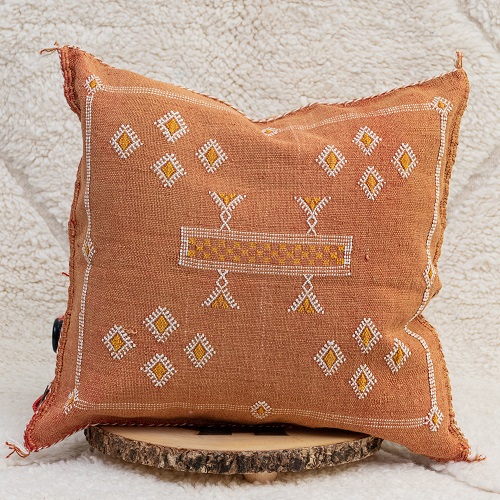 Cactus silk pillow terracotta